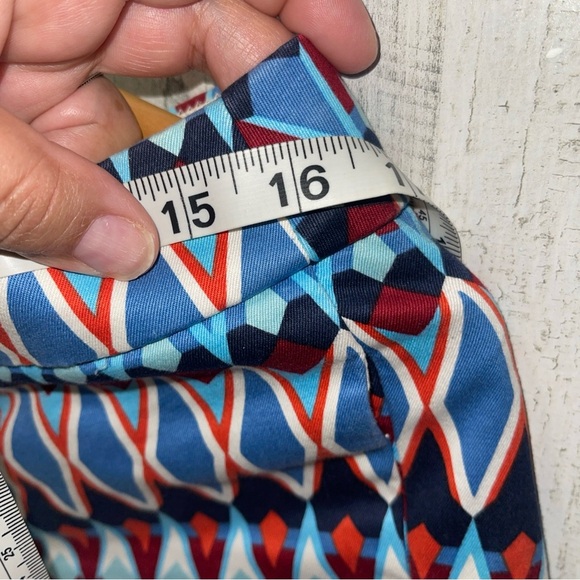 J. Crew Blue and Red Bermuda Shorts with Geometric Pattern - Picture 14 of 16